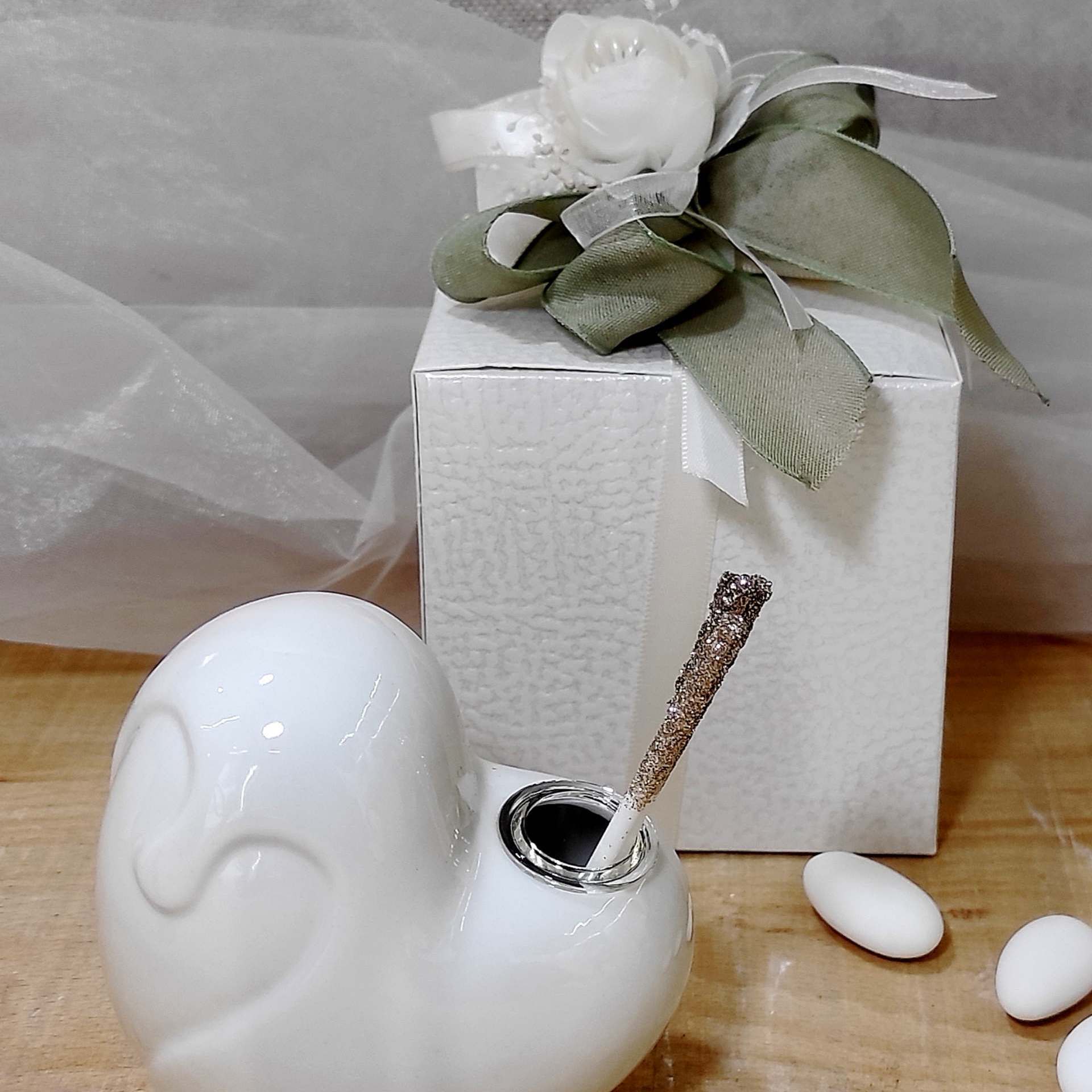Profumatore Cuore Bianco in Ceramica