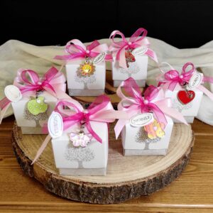 Bomboniera Scatolina Albero della Vita con Charms