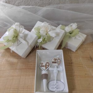 Set Apribottiglie e Tappo in Metallo e Legno