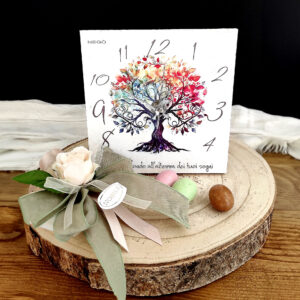 Orologio Albero della Vita Colorato - Bomboniera Originale con Confezione
