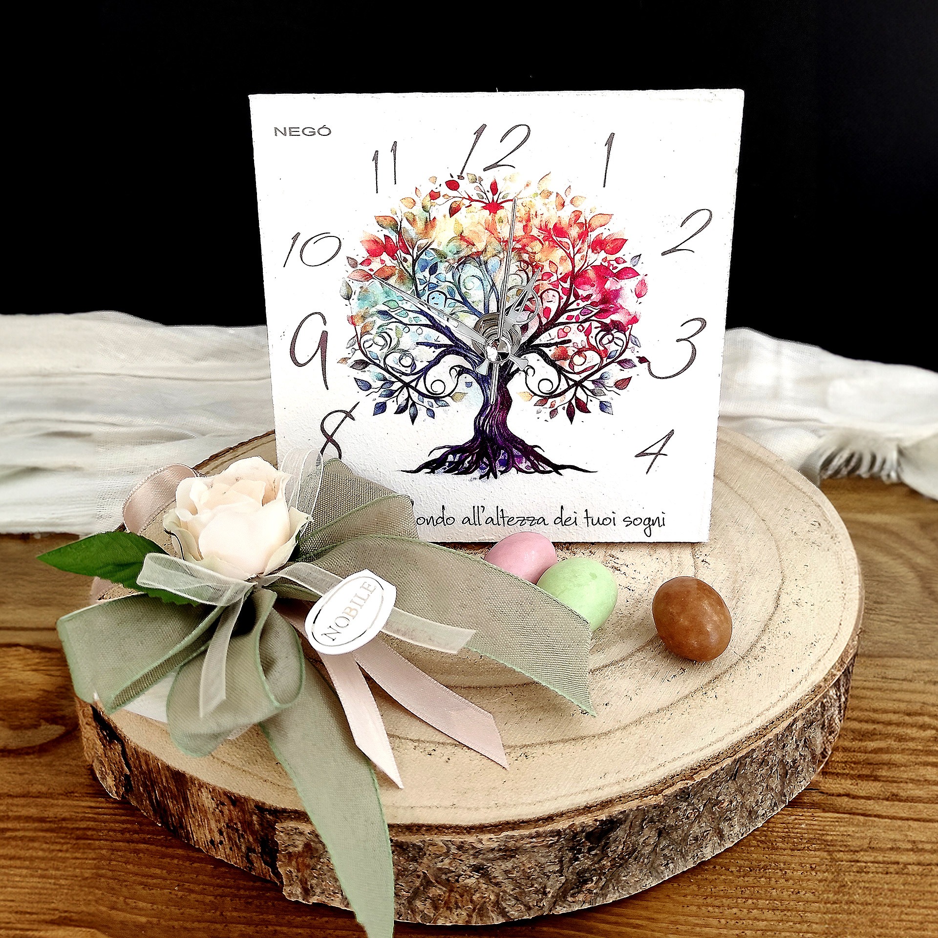 Orologio Albero della Vita Colorato - Bomboniera Originale con Confezione